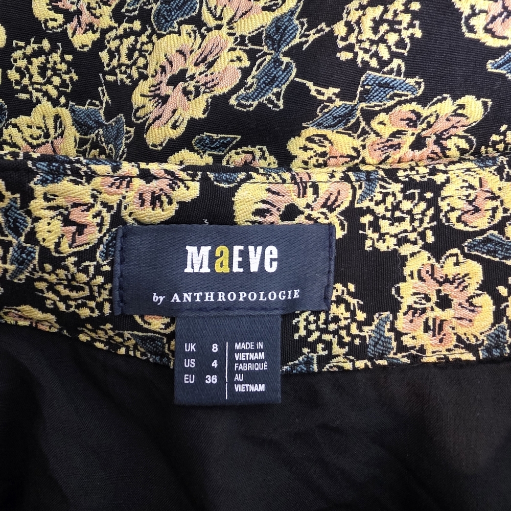 Anthropologie Maeve Floral Brocade Jacquard Maxi Skirt Size 4 - Picture 5 of 10
